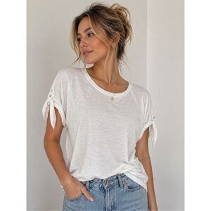 ✨LNA Clothing Crewneck Jewelled Short Sleeve White Sz Medium Tee✨